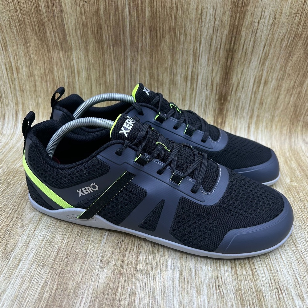 Xero Shoes Prio Neo Men's Size 11.5 Black Neon Yellow Minimalist Running XY06-08